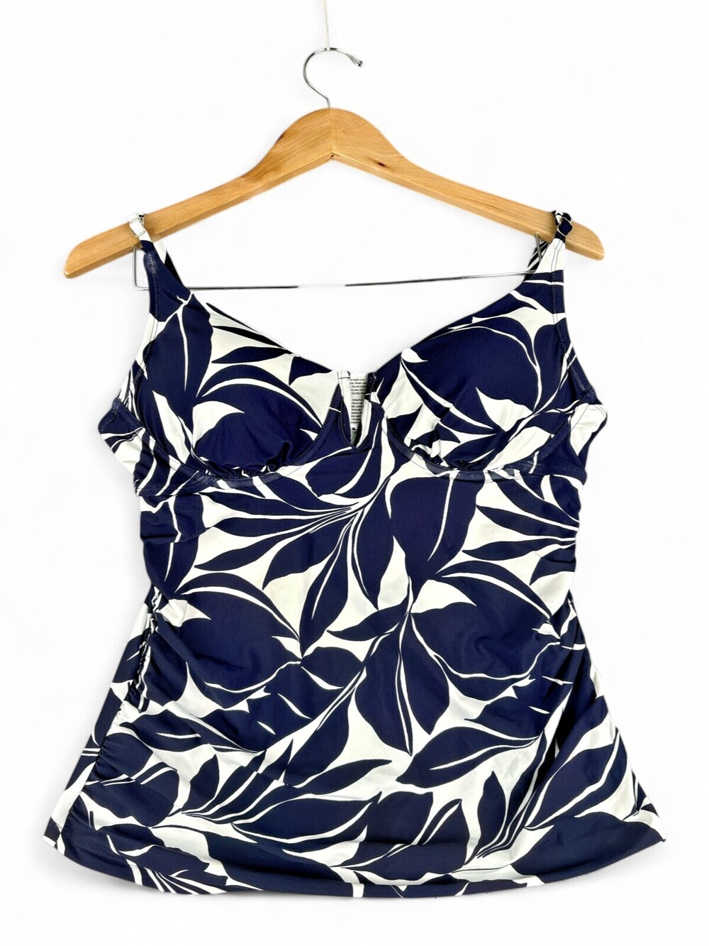 Anne Cole Leaf Print Underwire Tankini Top Size L
